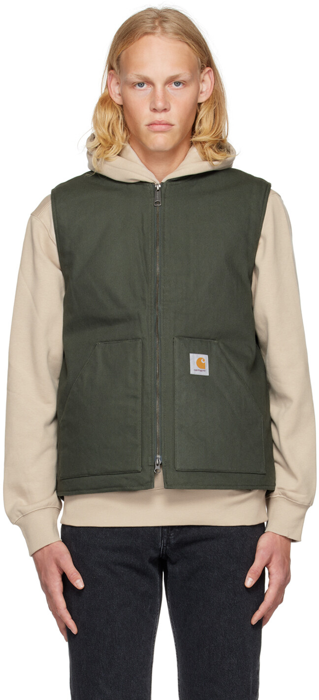

Жилет цвета хаки с нашивками Carhartt Work In Progress