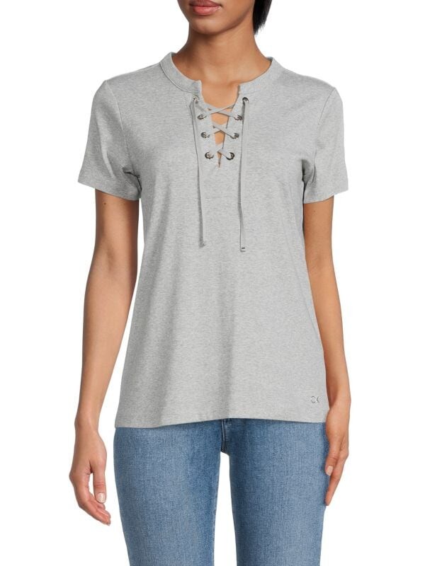 

Топ Calvin Klein на шнуровке, heather dove