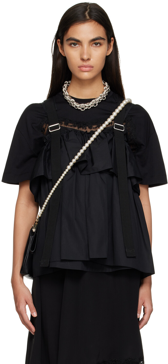

Черная регулируемая майка Simone Rocha