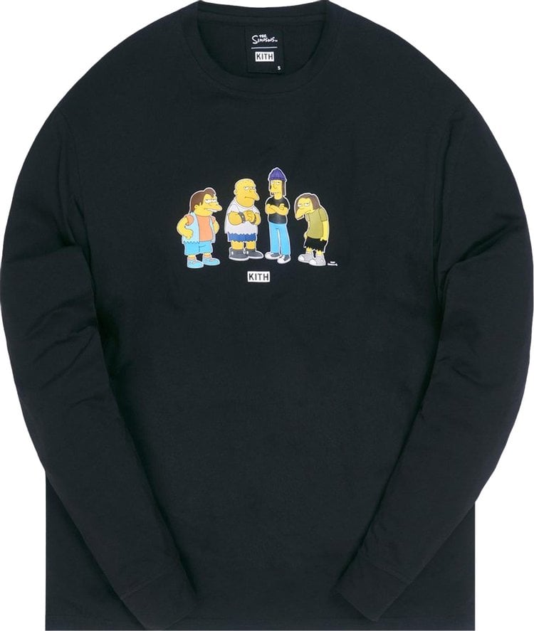 Лонгслив Kith For The Simpsons Bullies Long-Sleeve Tee 'Black', черный - фото