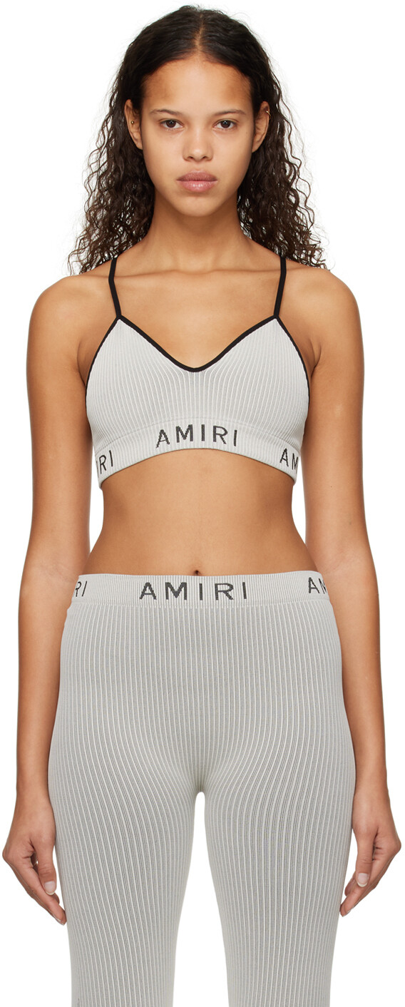 

Серый бесшовный спортивный бюстгальтер AMIRI