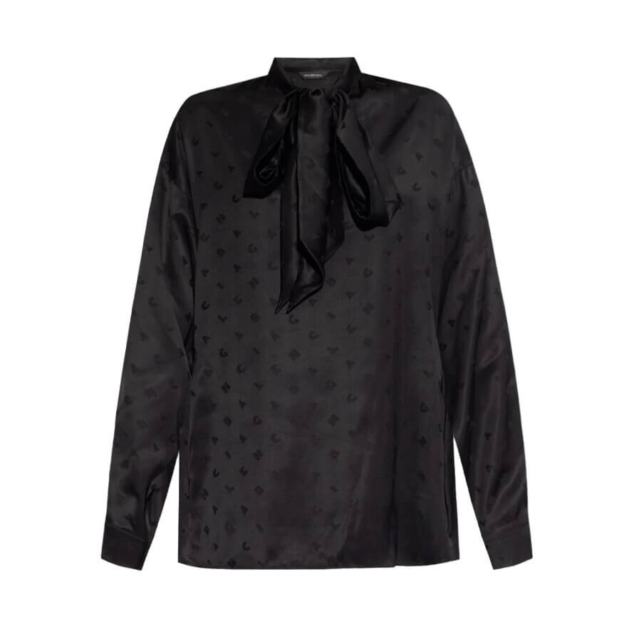 

Рубашка Balenciaga With Tie Neck, черный