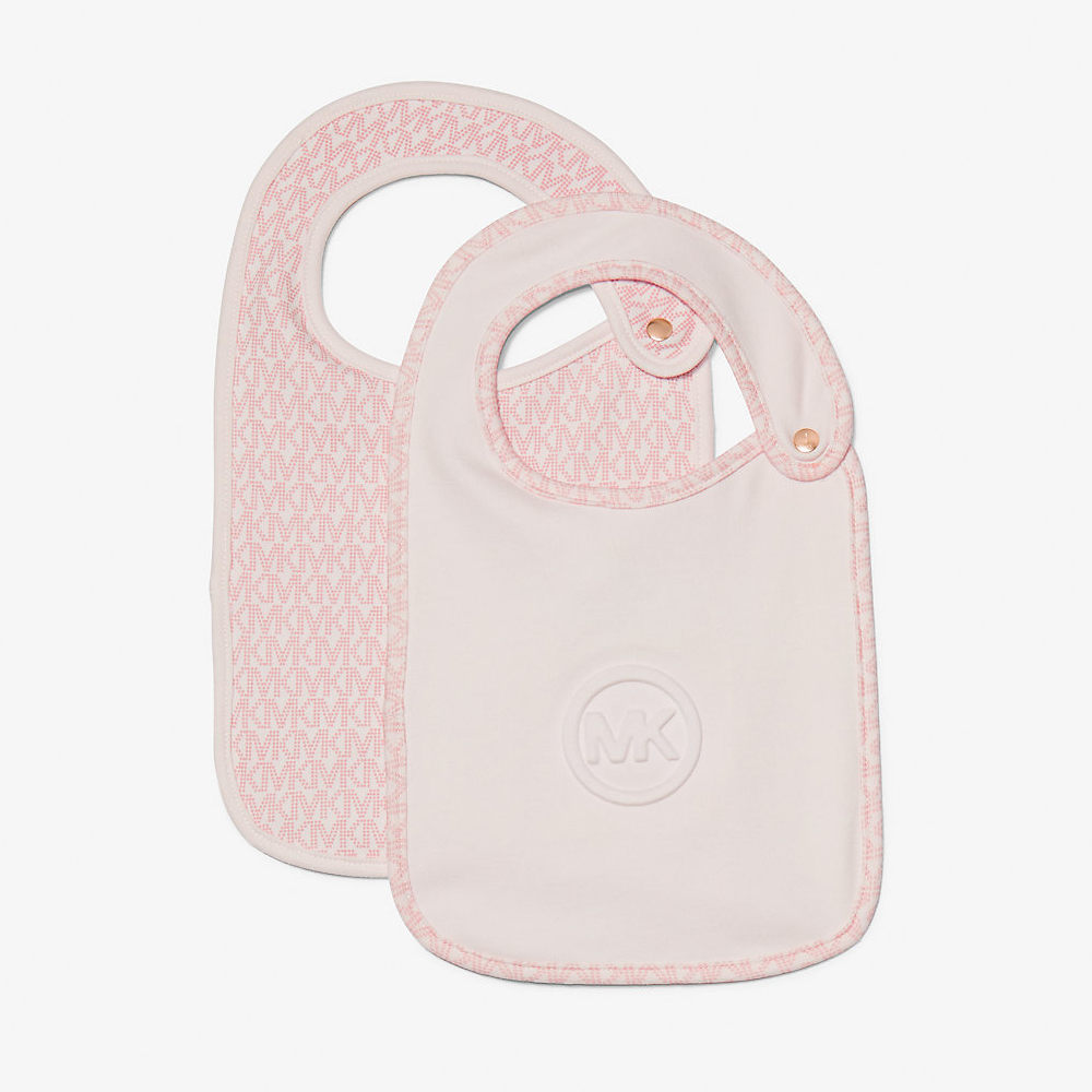 цена Нагрудники Michael Kors Kids 2-Pack Logo Cotton Baby, бледно-розовый