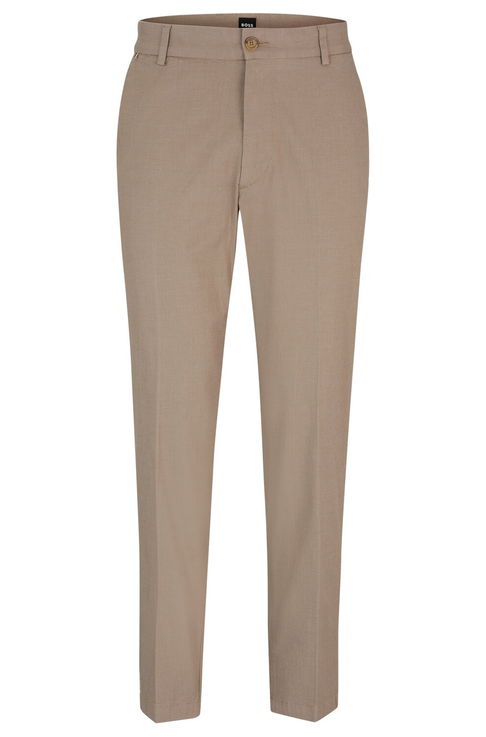 

Брюки Boss Regular-fit In Patterned Stretch Cotton, бежевый