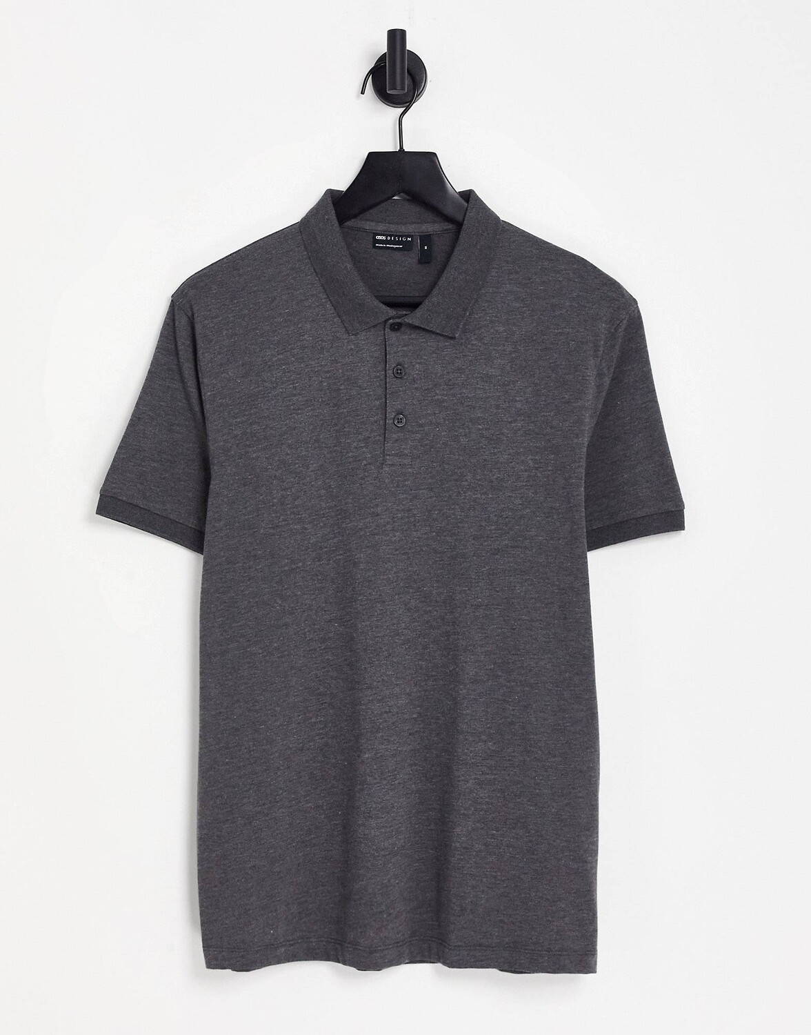 

Темно-серая футболка-поло ASOS DESIGN