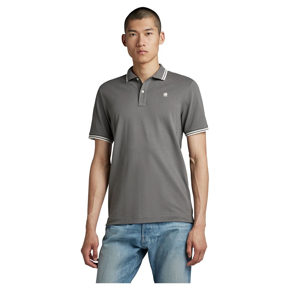 

Поло с коротким рукавом G-Star Dunda Slim Stripe, серый