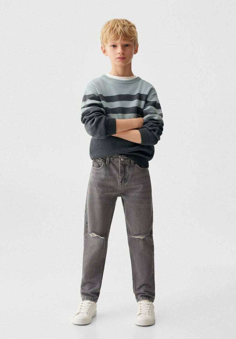 Джинсы прямые Mango Kids, цвет denim grey джинсы прямые xavi mango kids цвет white