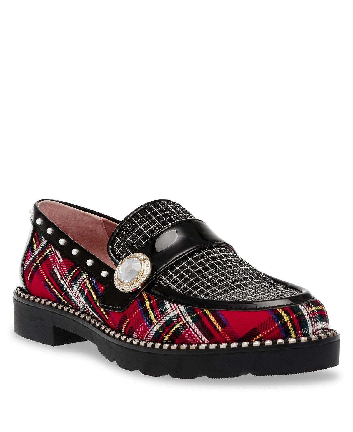 

Женские лоферы Mariam в клетку и стразами Betsey Johnson
