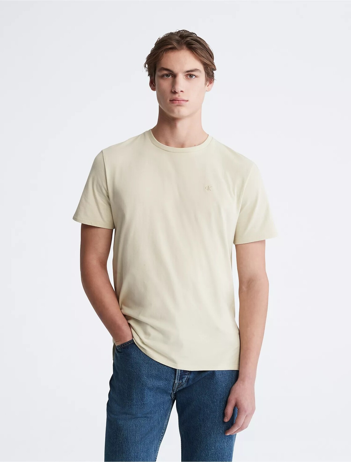

Футболка Calvin Klein Jeans Waffle Henley Crewneck, светло-зеленый