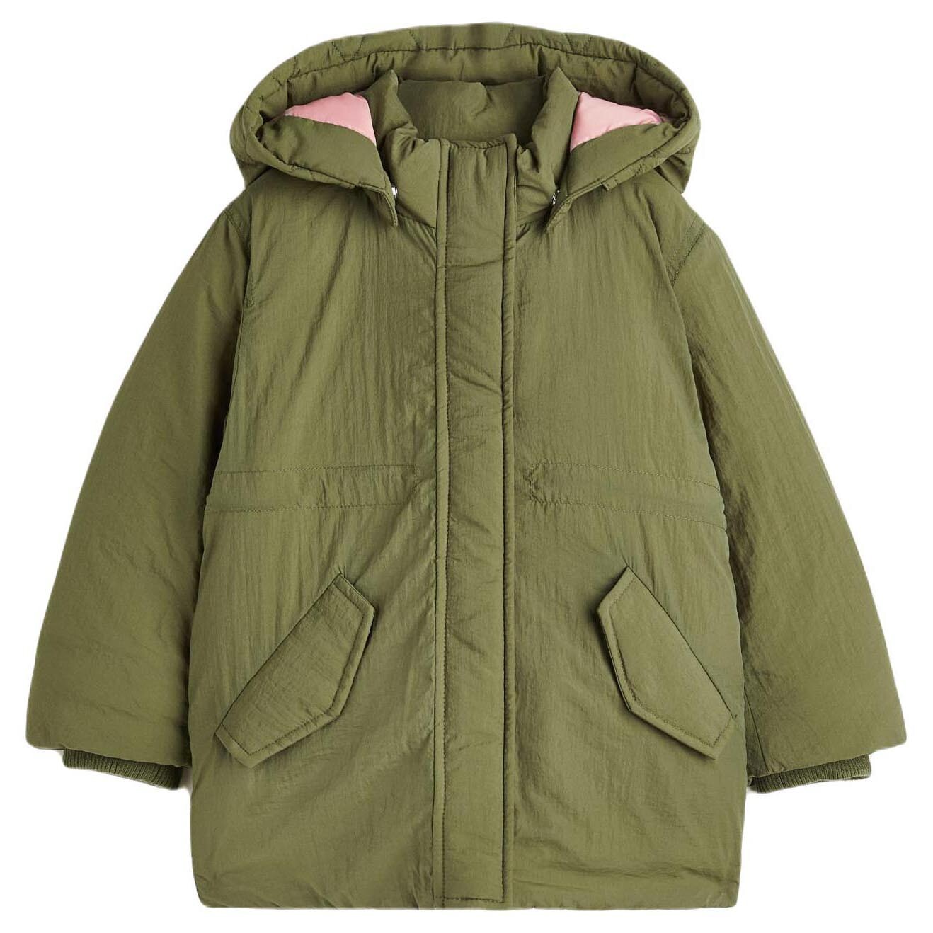 

Парка H&M Padded Nylon, темно-зеленый