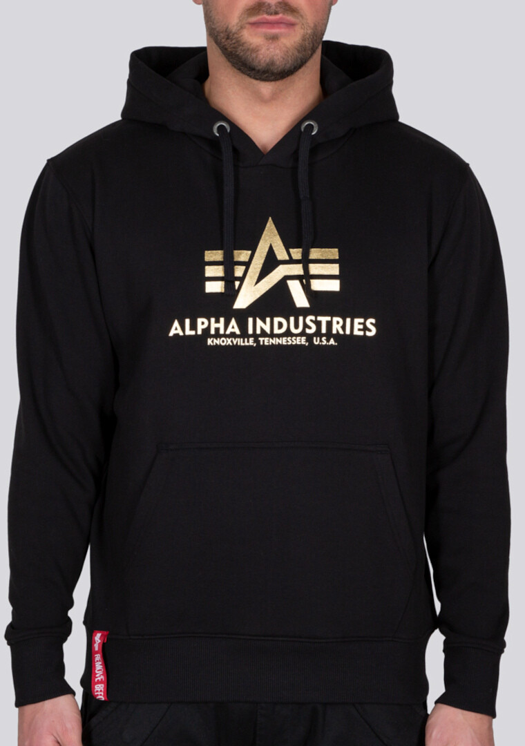 

Балахон Alpha Industries Basic Foil Print, черно-золотистый, Черный