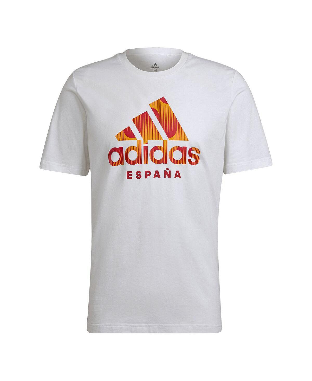 Мужская белая футболка с изображением днк национальной сборной испании adidas, белый