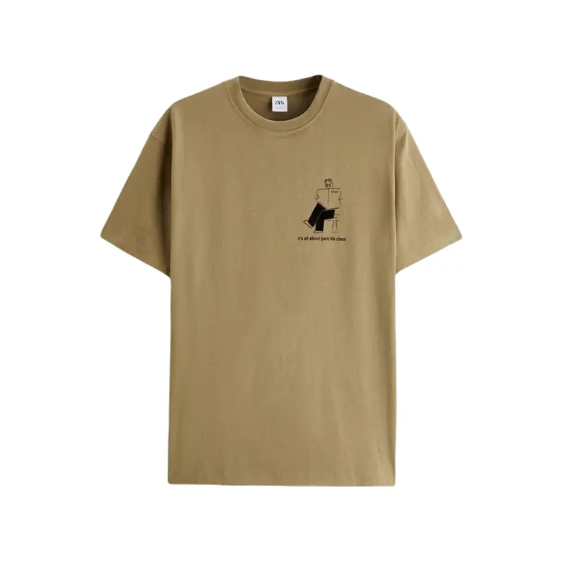 

Футболка ZARA Park print, хаки
