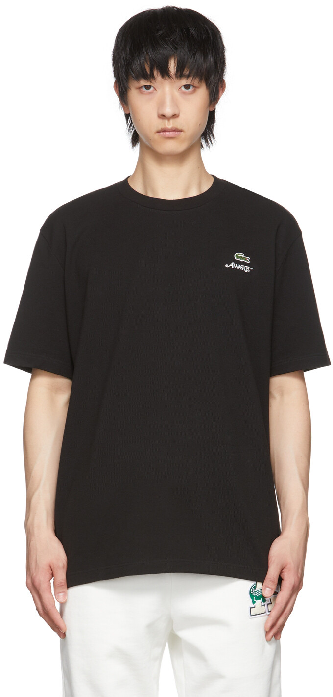 

Черная хлопковая футболка Lacoste Edition Awake NY