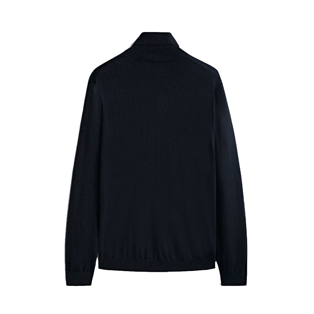 

Свитер Massimo Dutti High Neck Cotton, Cashmere And Silk, тёмно-синий