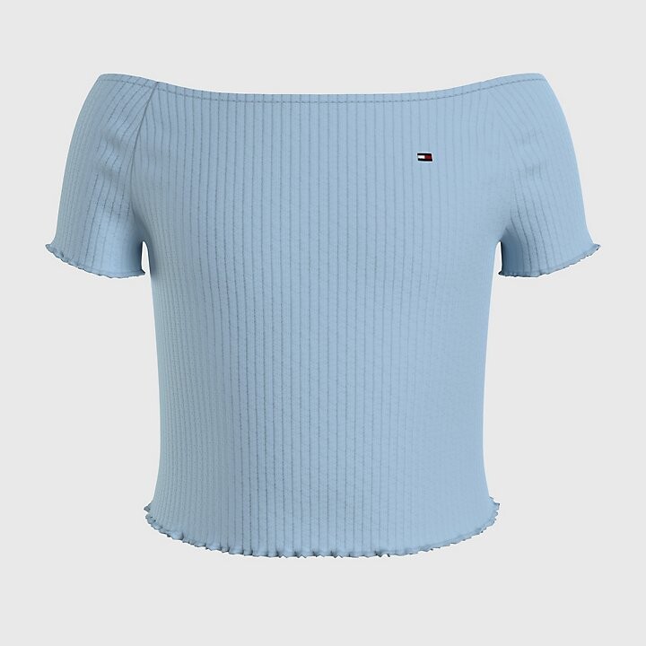 

Топ Tommy Hilfiger Kids' Off-Shoulder, голубой
