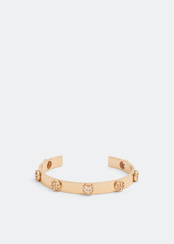 

Браслет TORY BURCH Milgrain logo cuff bracelet, золотой