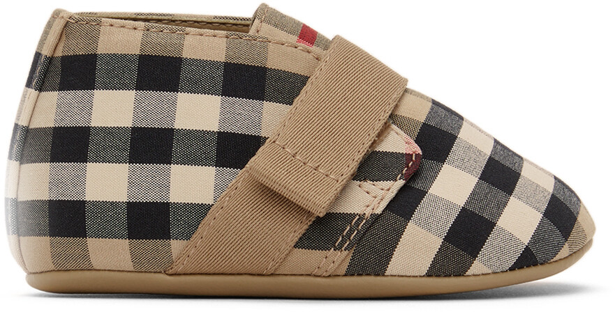 

Бежевые ходунки в винтажную клетку Baby Beige Burberry