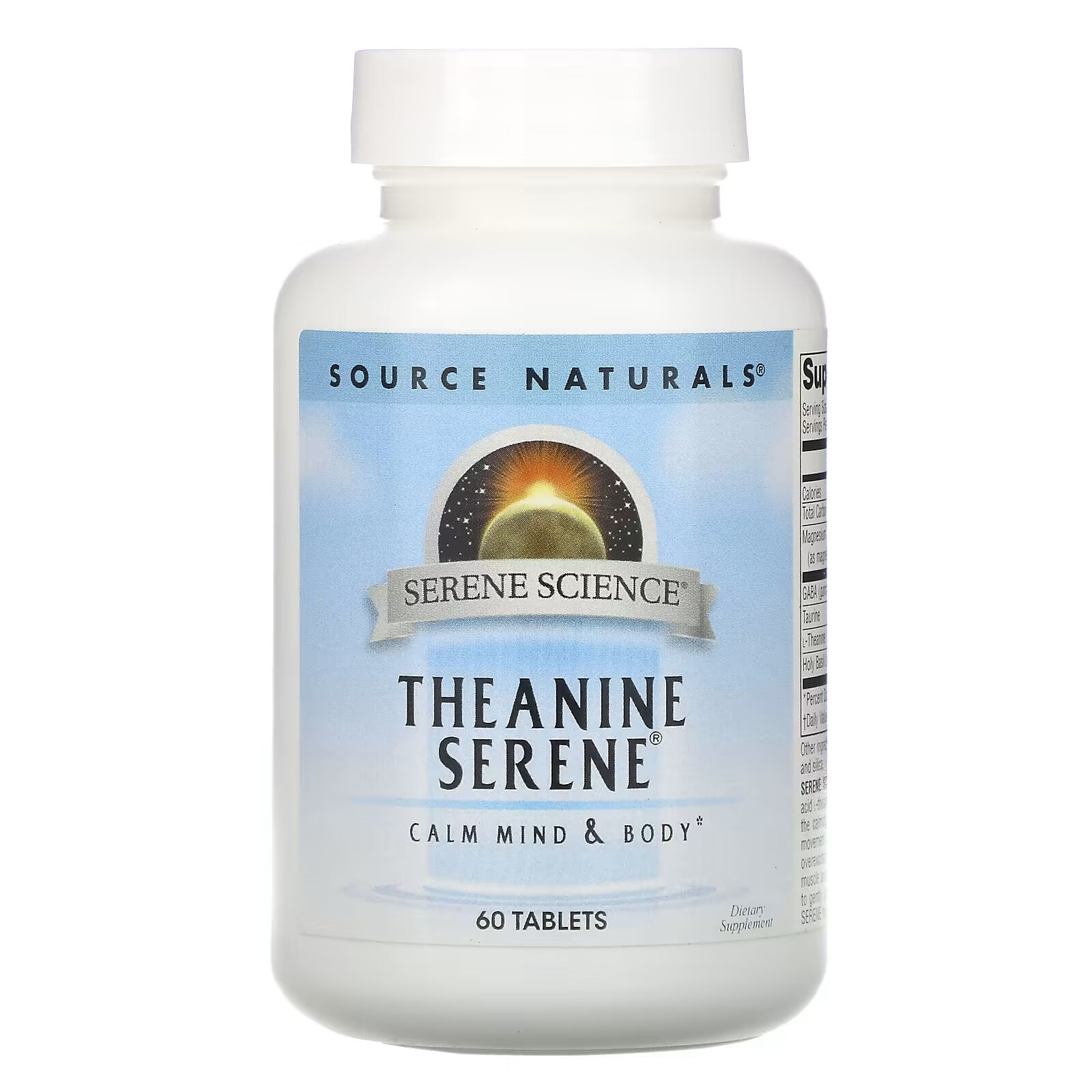 Source Naturals, Serene Science, Theanine Serene, 60 таблеток source naturals serene science l теанин 200 мг 60 капсул