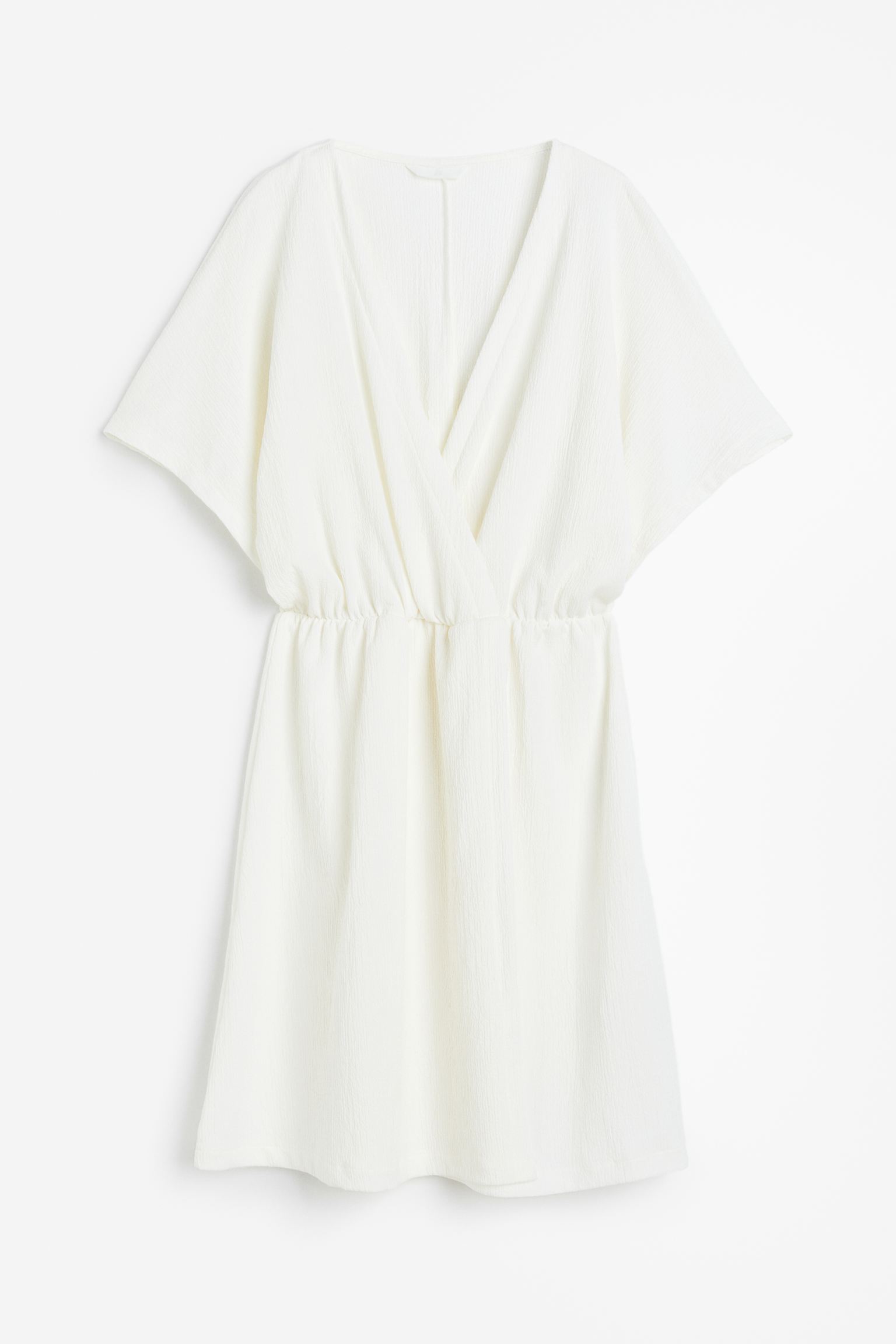 Платье H&M Crinkled Wrap, белый короткое платье на запах silvion sl w1282 красный 48