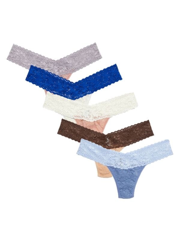 

Комплект Hanky Panky из 5 кружевных стрингов, мультиколор