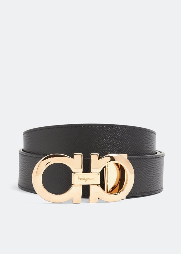 

Ремень FERRAGAMO Reversible Gancini belt, черный