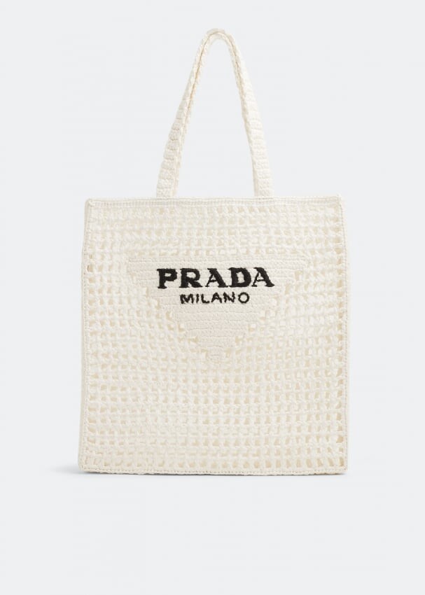 

Сумка-тоут PRADA Raffia tote bag, белый