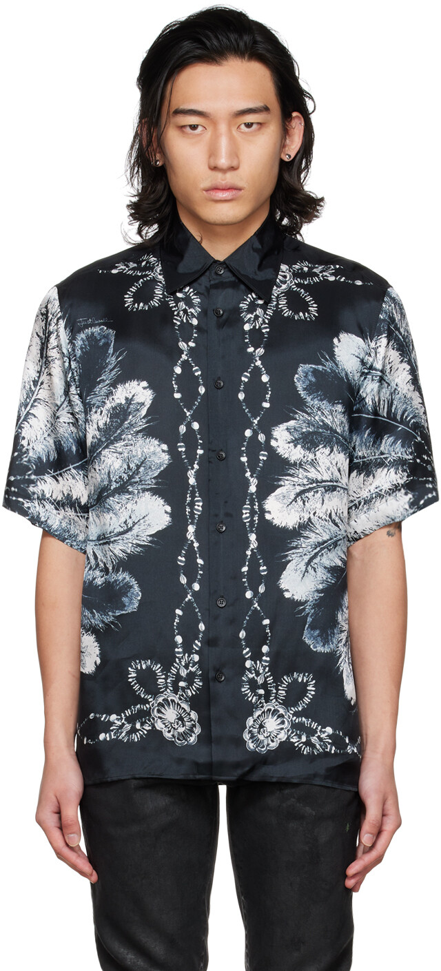 

Черная рубашка с рисунком Just Cavalli
