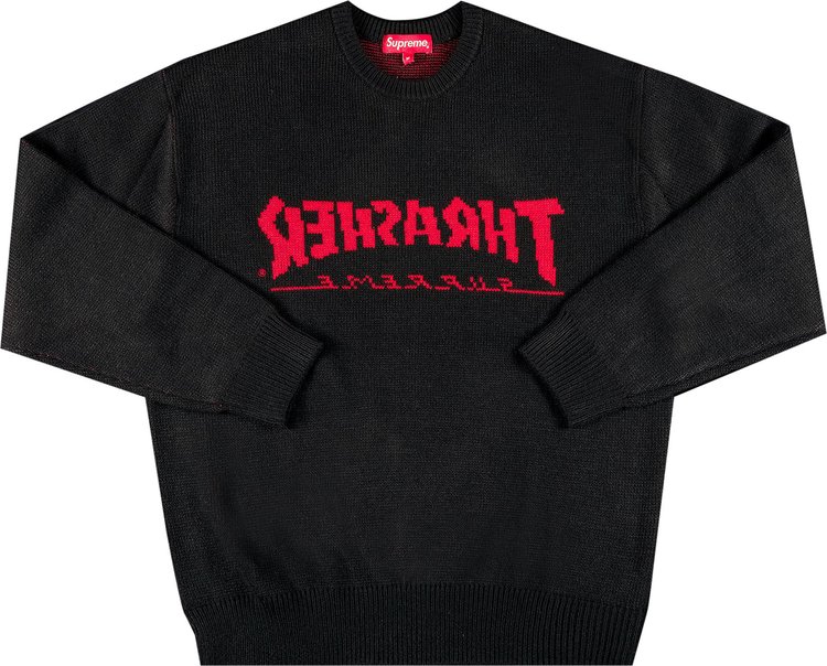 Свитер Supreme x Thrasher Sweater 'Black', черный свитер supreme scarf sweater black черный