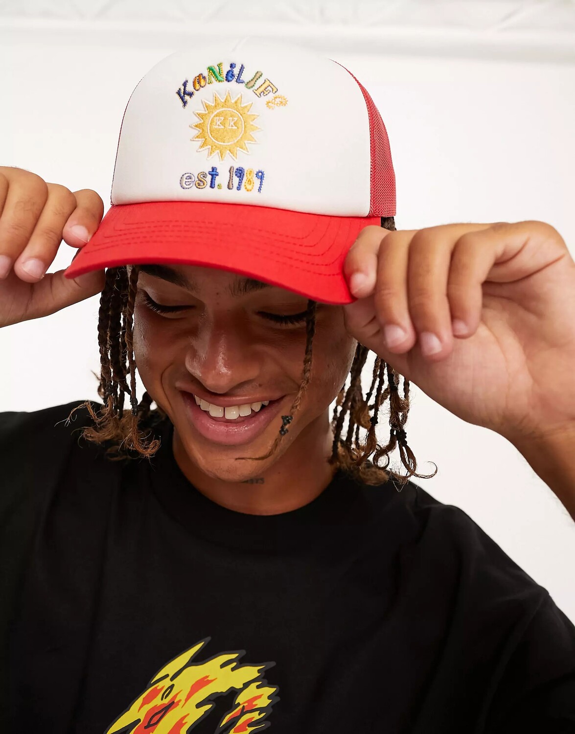

Бейсболка Karl Kani Woven Signature Trucker, красный, белый