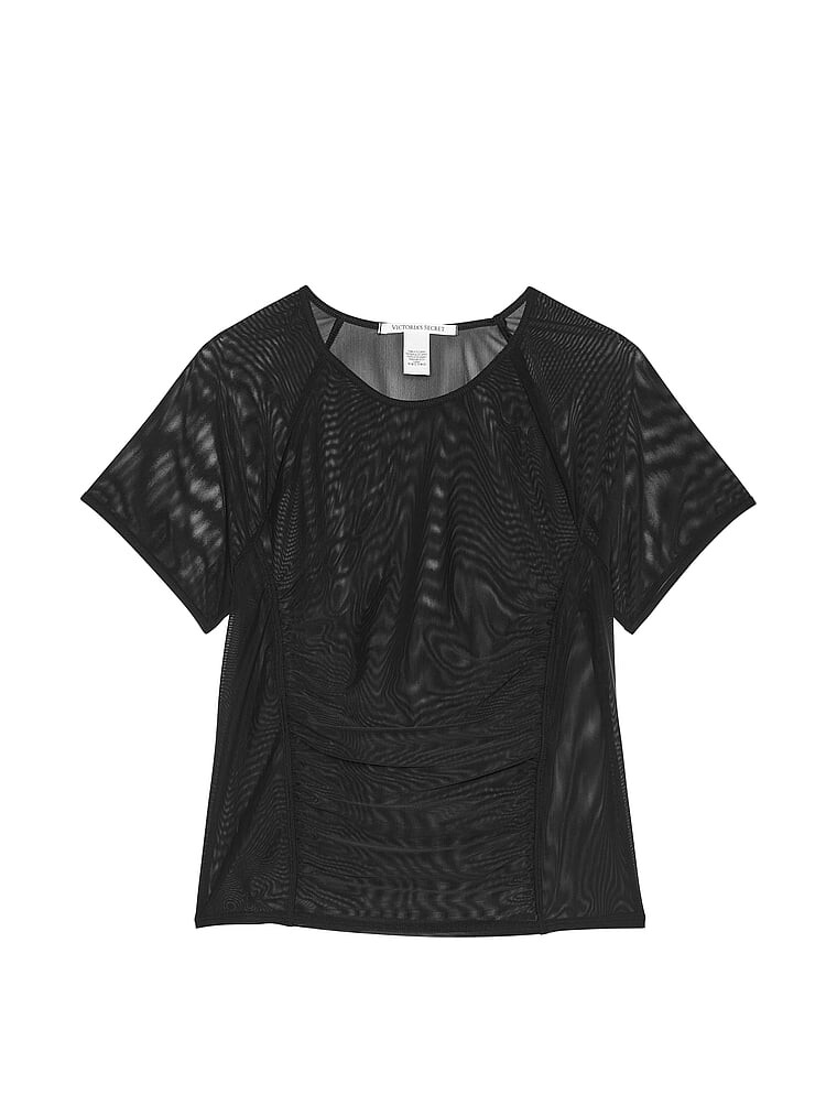 

Футболка спортивная Victoria's Secret Mesh Ruched, черный