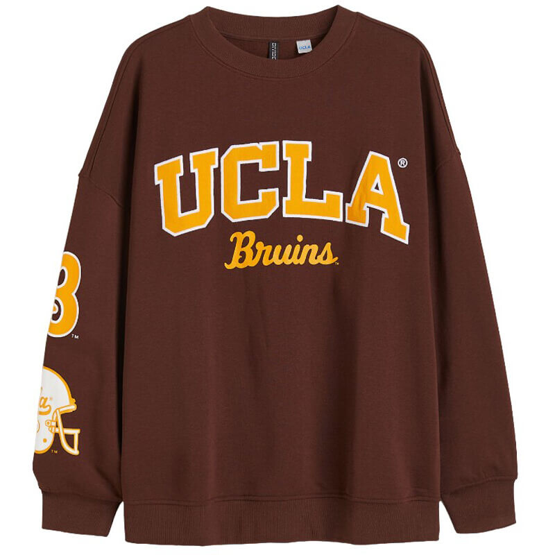 

Свитшот H&M+ Oversized Printed UCLA, коричневый