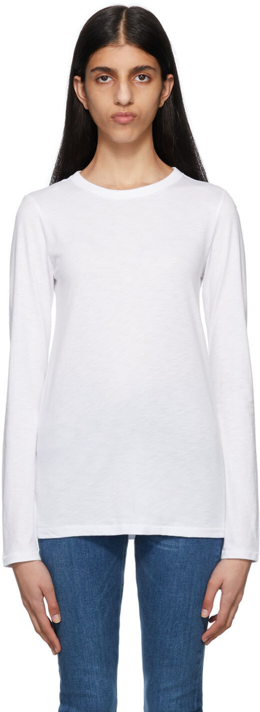 

Белая футболка с длинным рукавом The Slub rag & bone