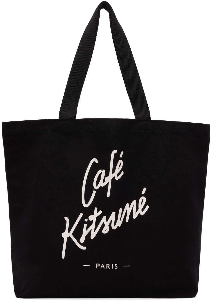 

Черная объемная сумка-тоут 'Café Kitsuné' Maison Kitsuné, Черный