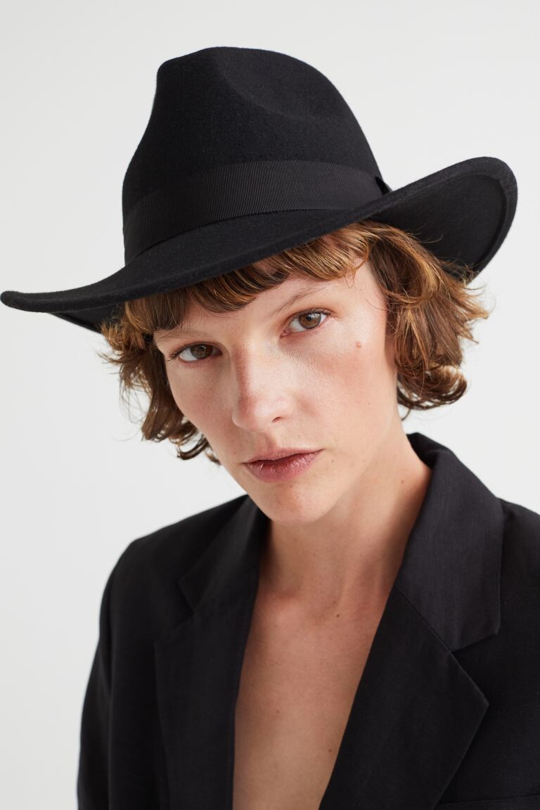 

Валяная шерстяная шапка H&M, черный