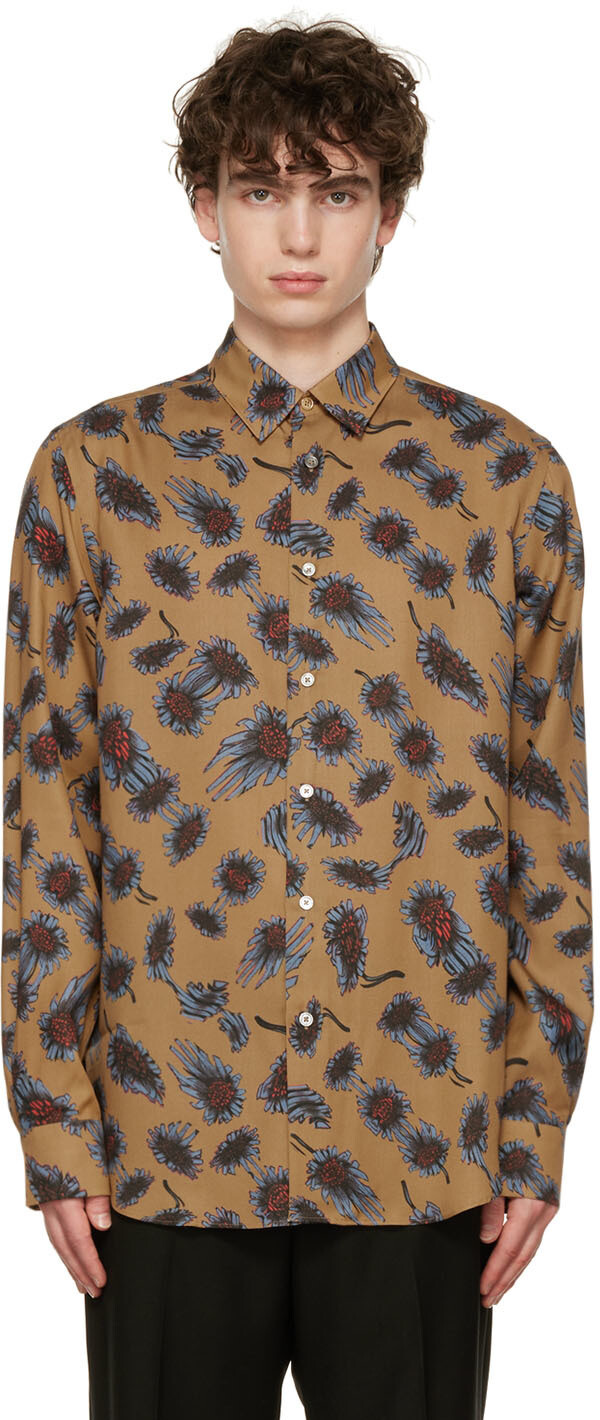 

Коричневая рубашка Digital Daisy Paul Smith