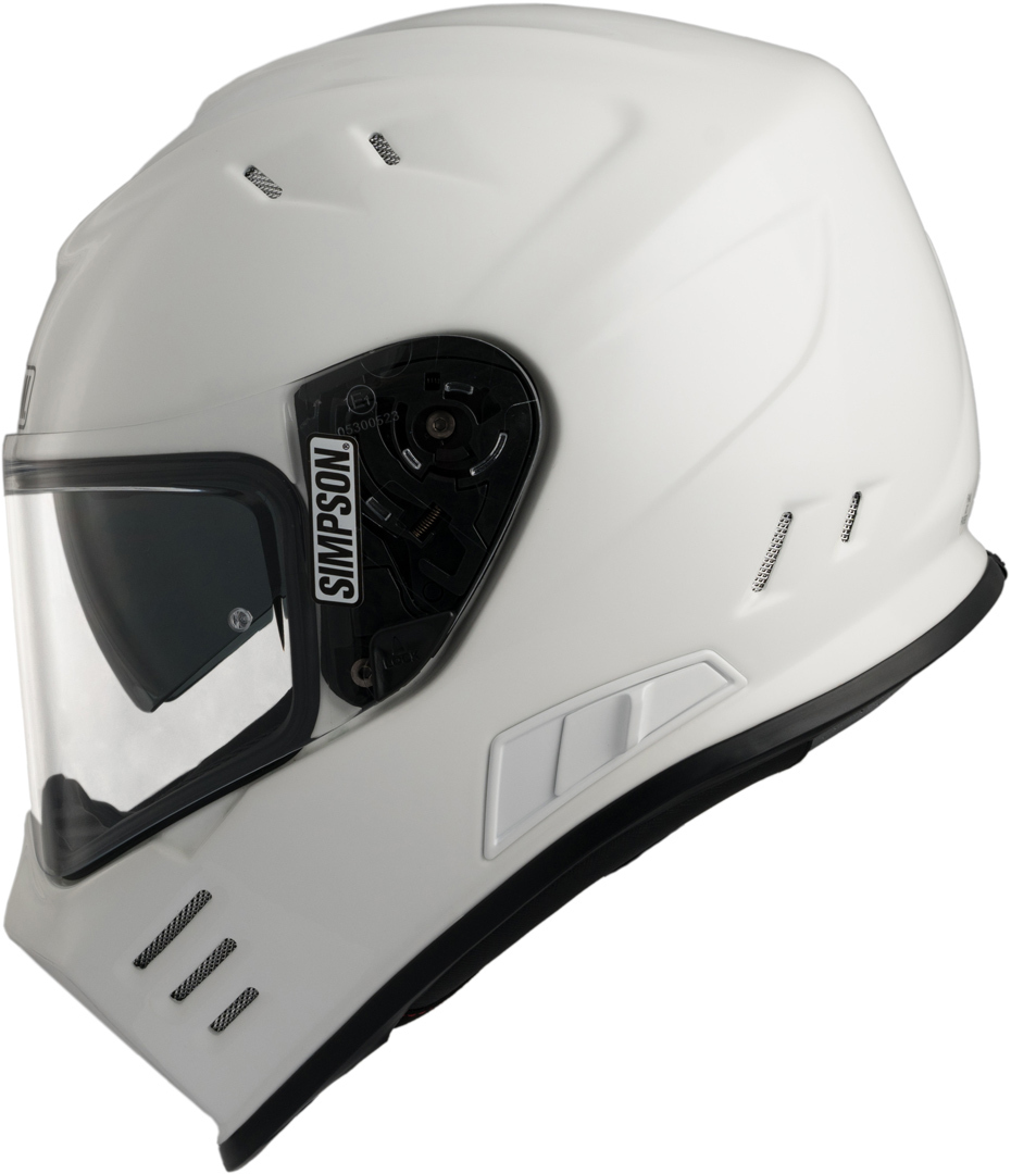Шлем Simpson Venom мотоциклетный, белый мотоциклетный шлем со светодиодной подсветкой