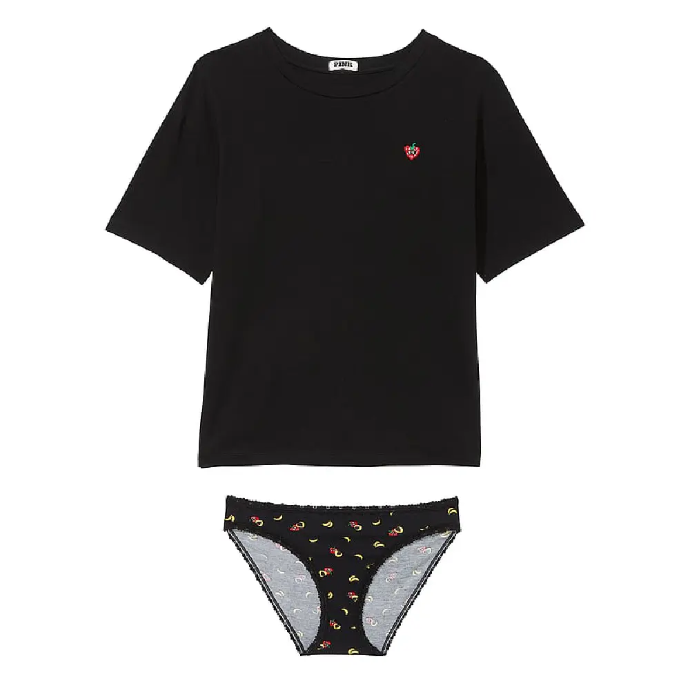 

Пижамный комплект Victoria's Secret Pink Cotton, черный