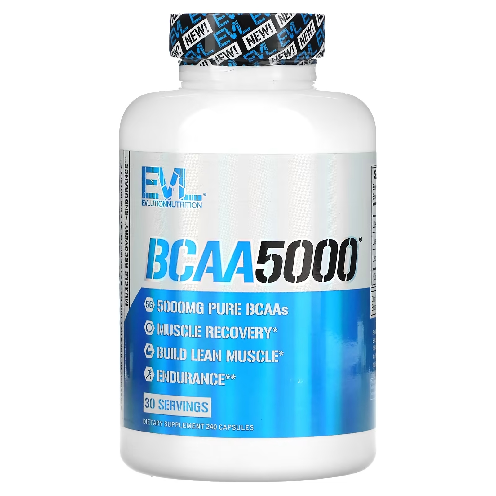 Пищевая Добавка EVLution Nutrition BCAA5000, 240 капсул