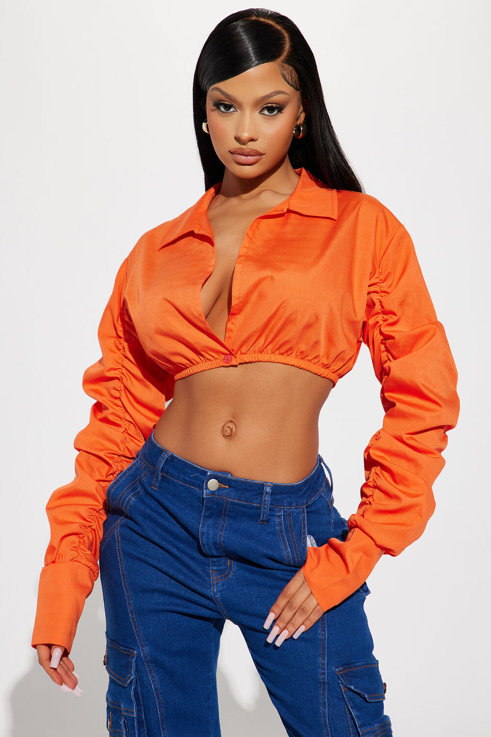 

Топ Fashion Nova HT234, оранжевый