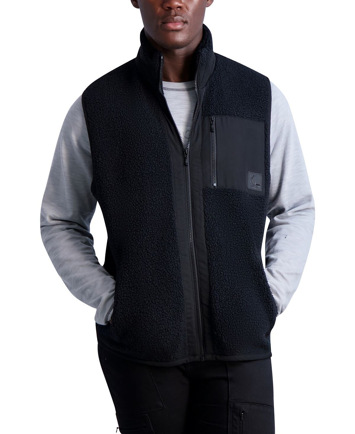 

Мужской приталенный жилет sherpa slim fit Karl Lagerfeld Paris, черный