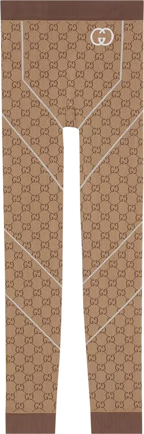 Леггинсы Gucci GG Jacquard Leggings Beige/Ebony, бежевый