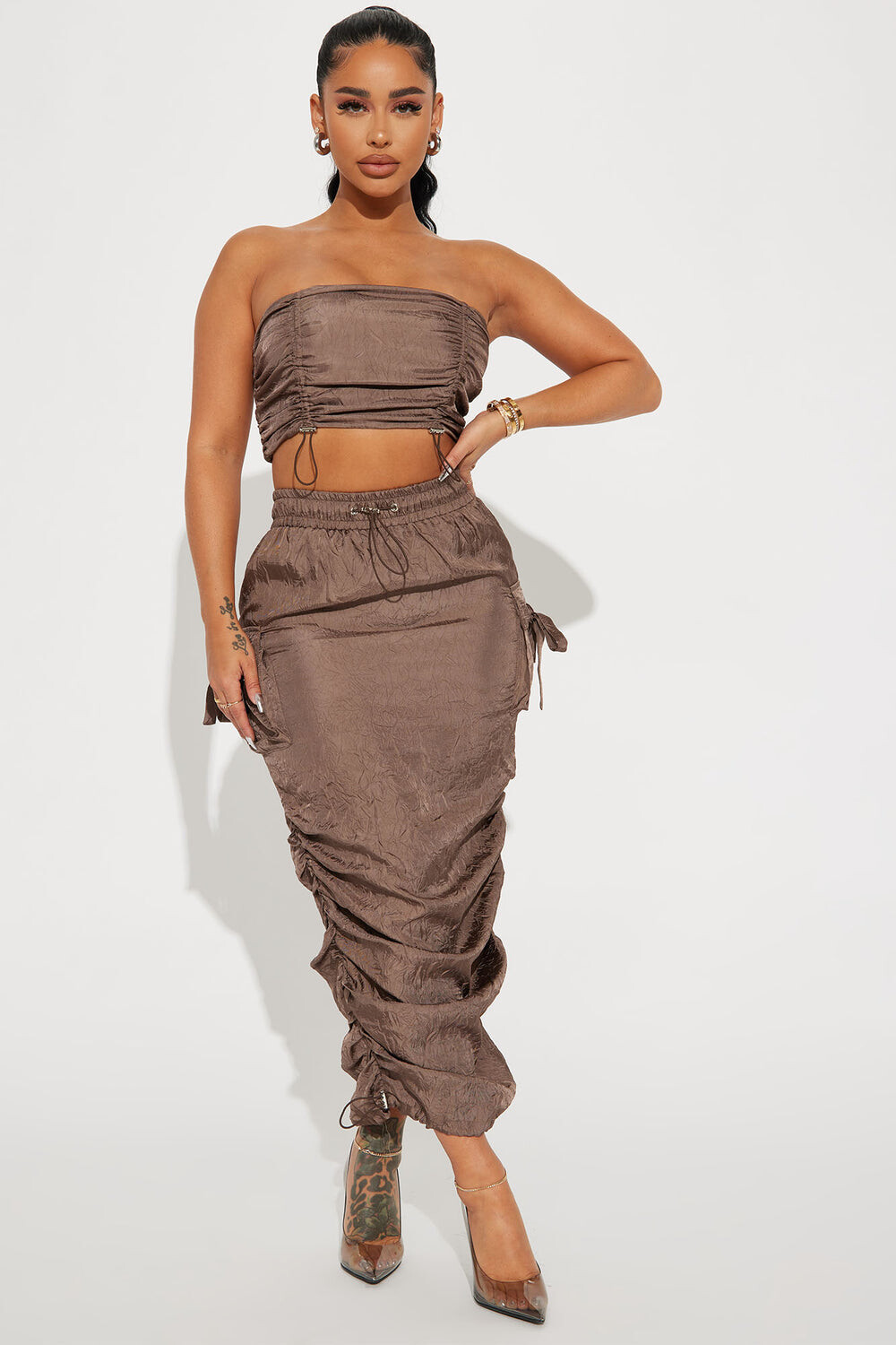 

Юбка Fashion Nova MTS5619FN, коричневый