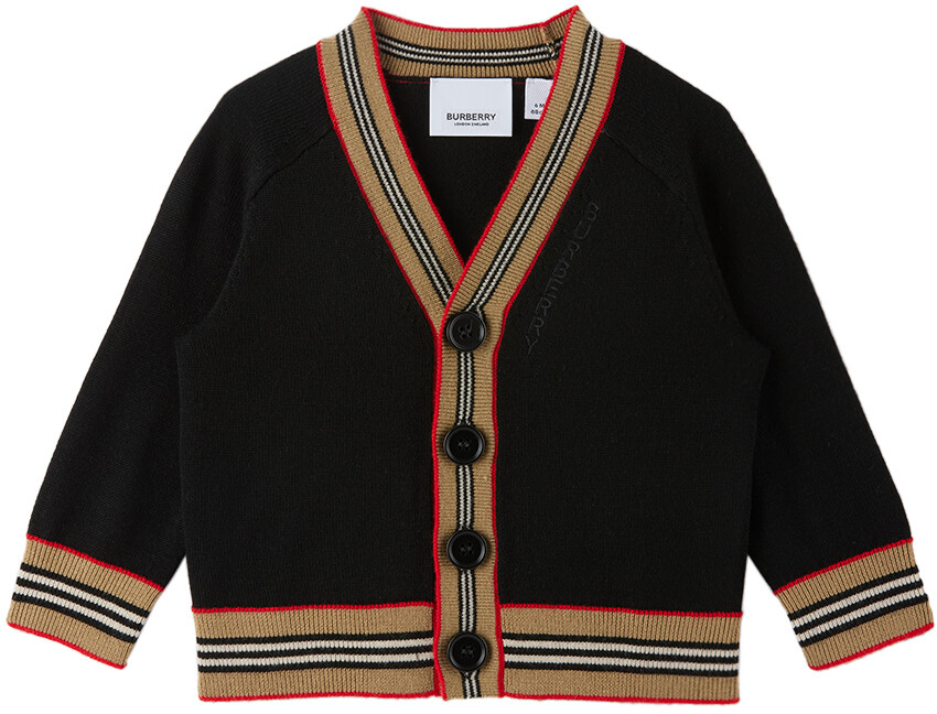 

Детский черный кардиган с вышивкой Burberry