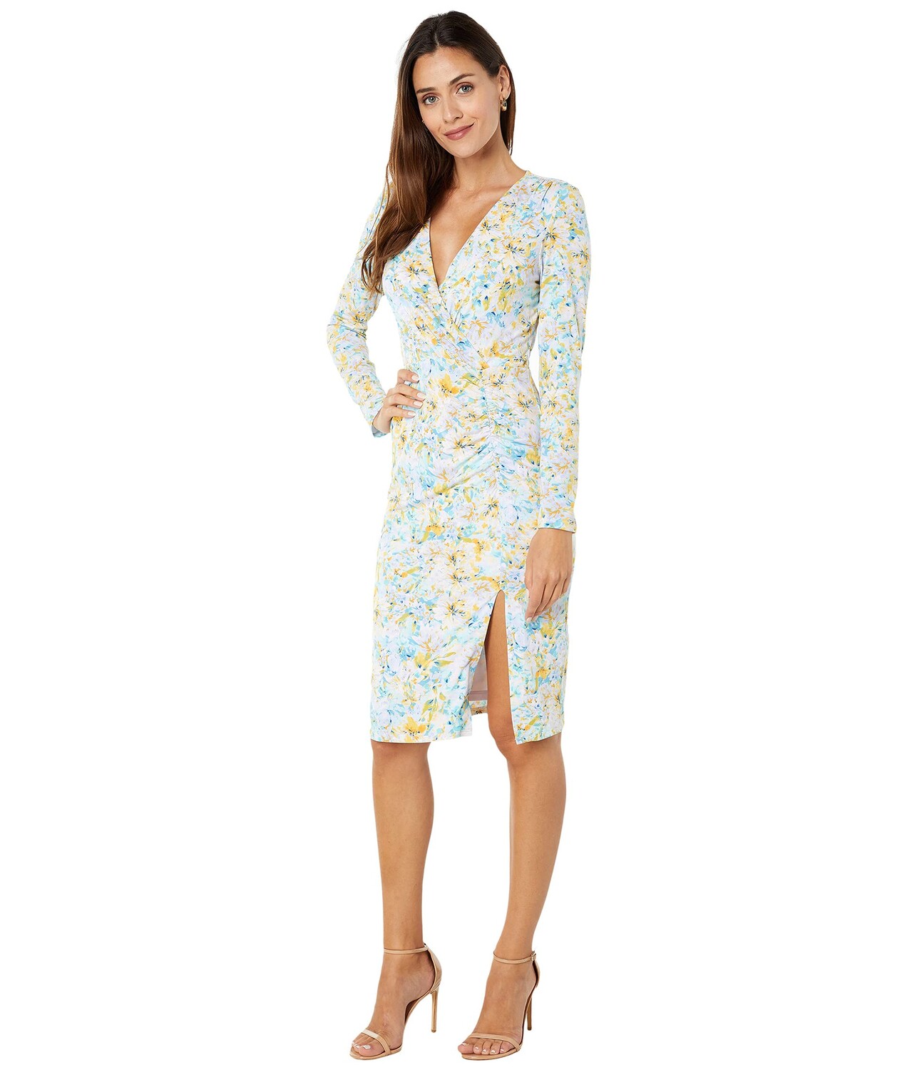 

Платье LAUNDRY BY SHELLI SEGAL, Mesh Surplice Dress