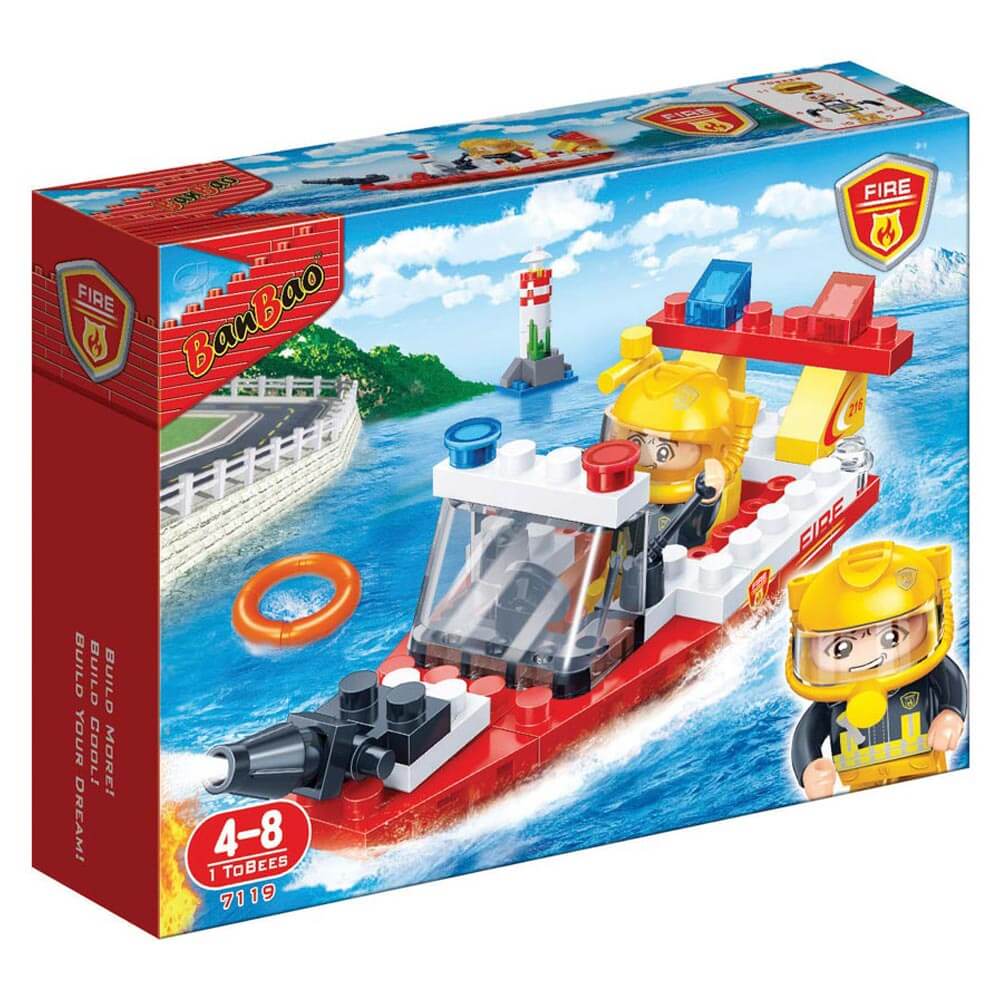цена Конструктор Banbao Fire Rescue Boat 62 pcs