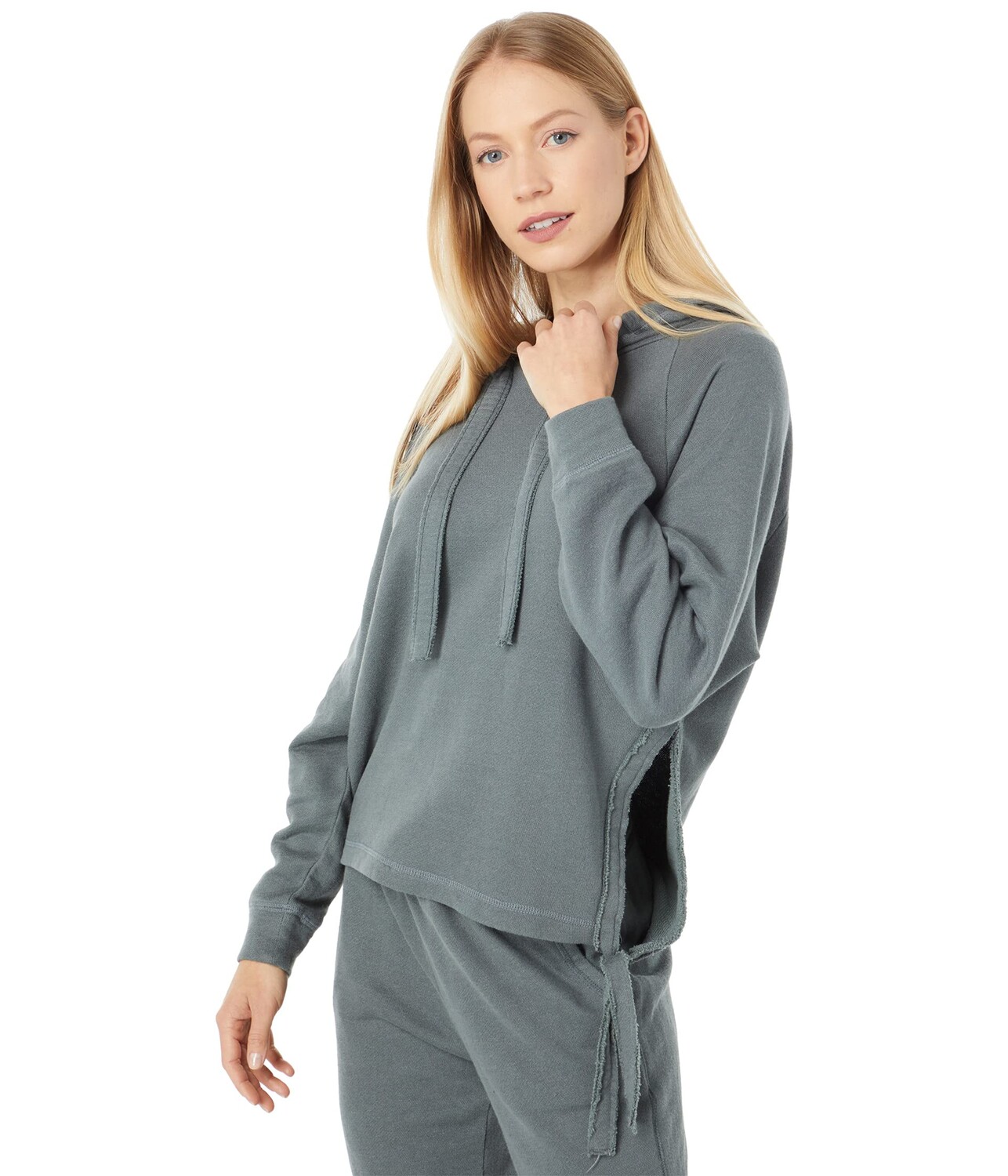 

Худи Chaser, Linen French Terry Side Tie Pullover Hoodie, Серый