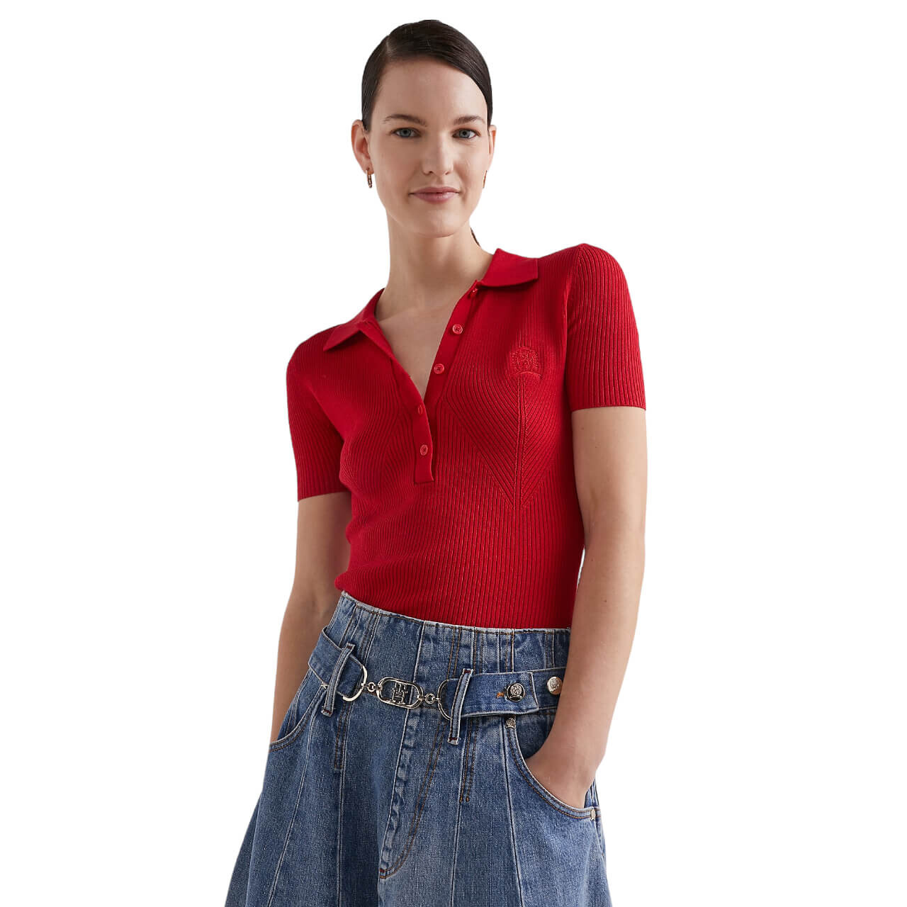 

Джемпер-поло Tommy Hilfiger Collection Ribbed, красный