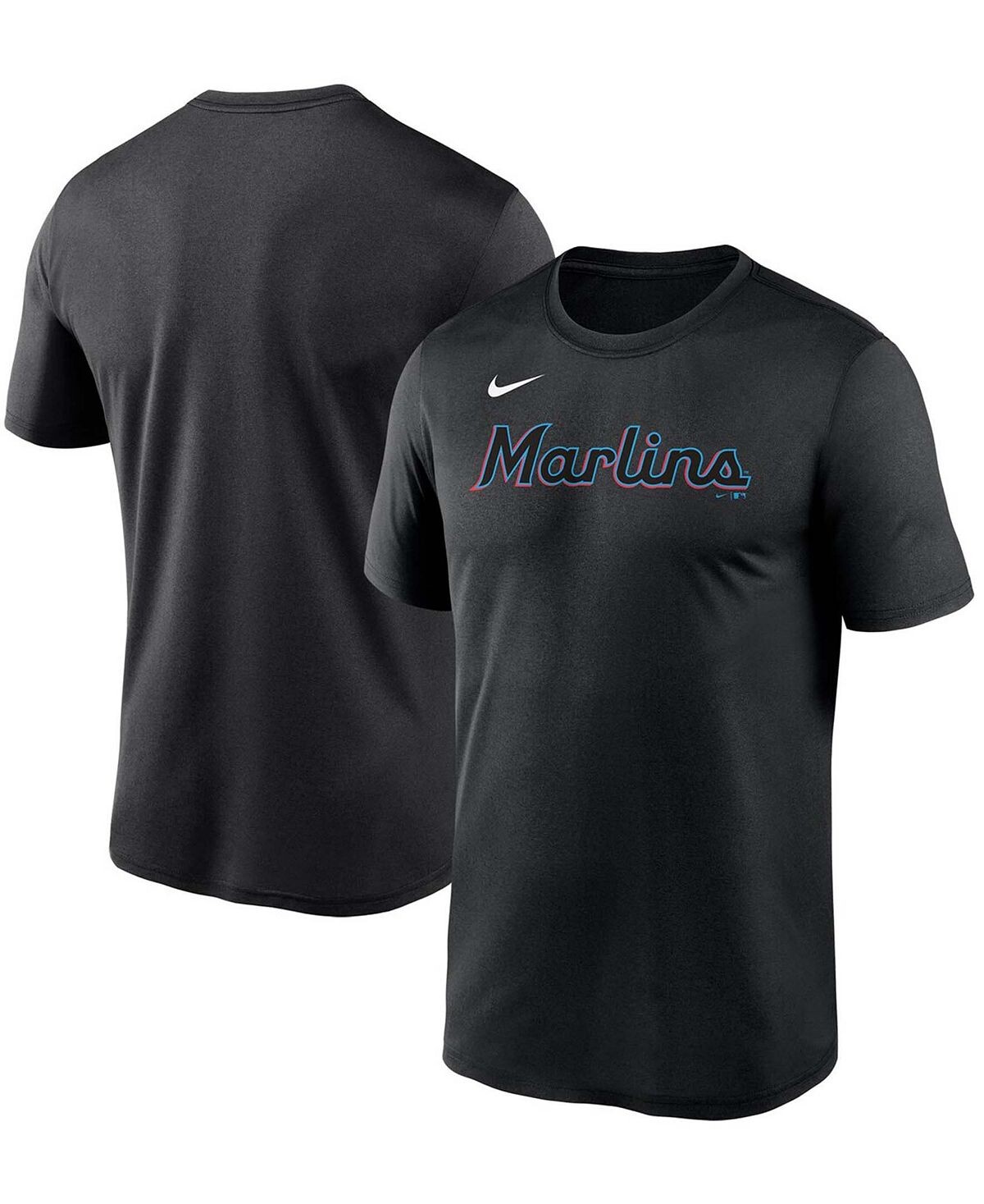 

Мужская черная футболка miami marlins wordmark legend Nike, черный