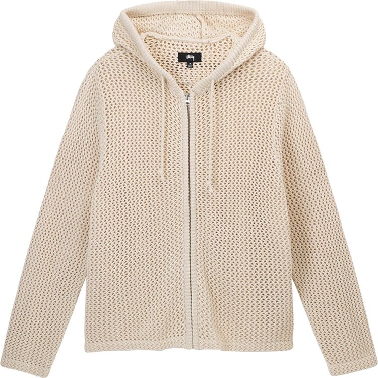 

Худи Stussy Mesh Zip Hoodie 'Natural', кремовый, Бежевый